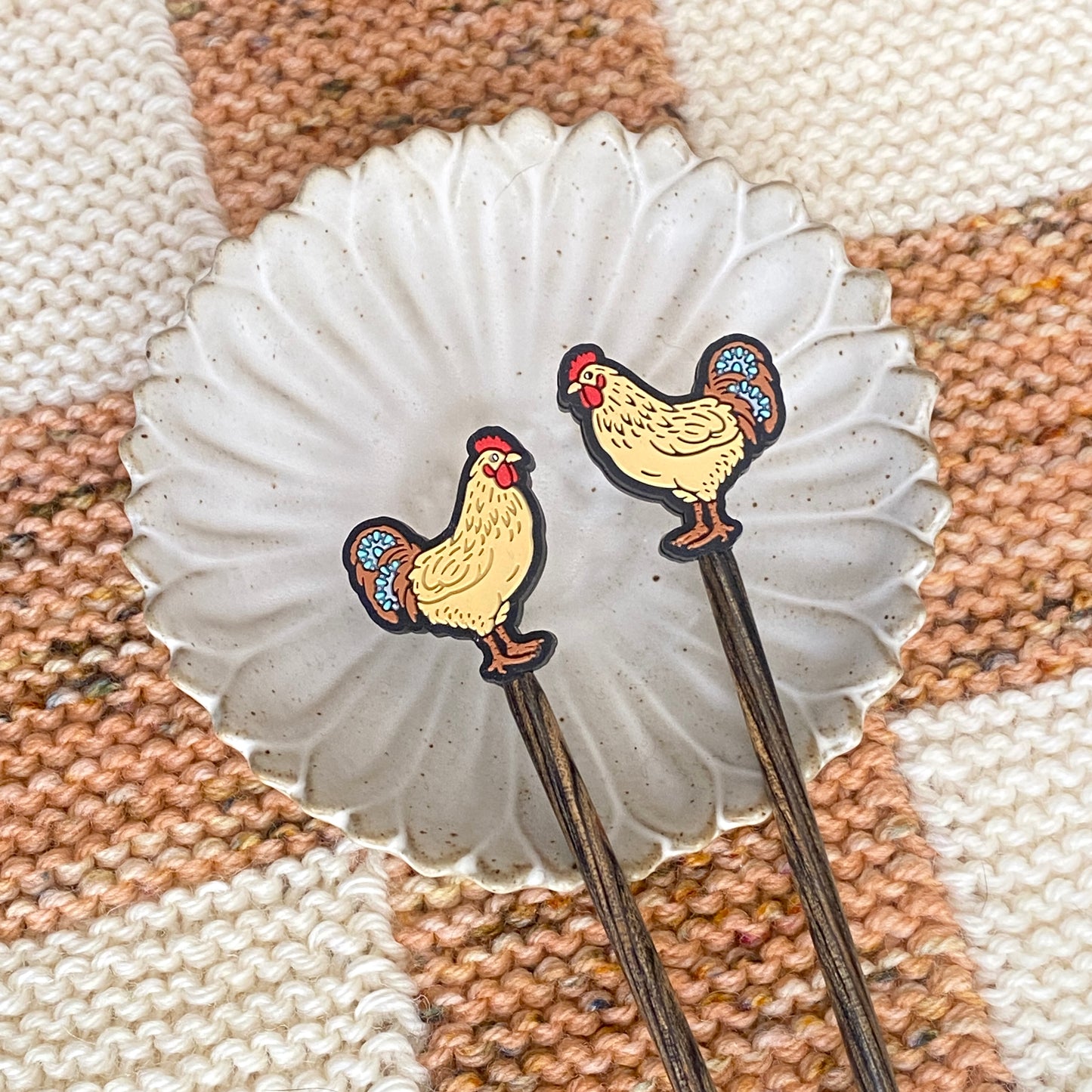 Chicken/Hen Needle Stoppers - Brown