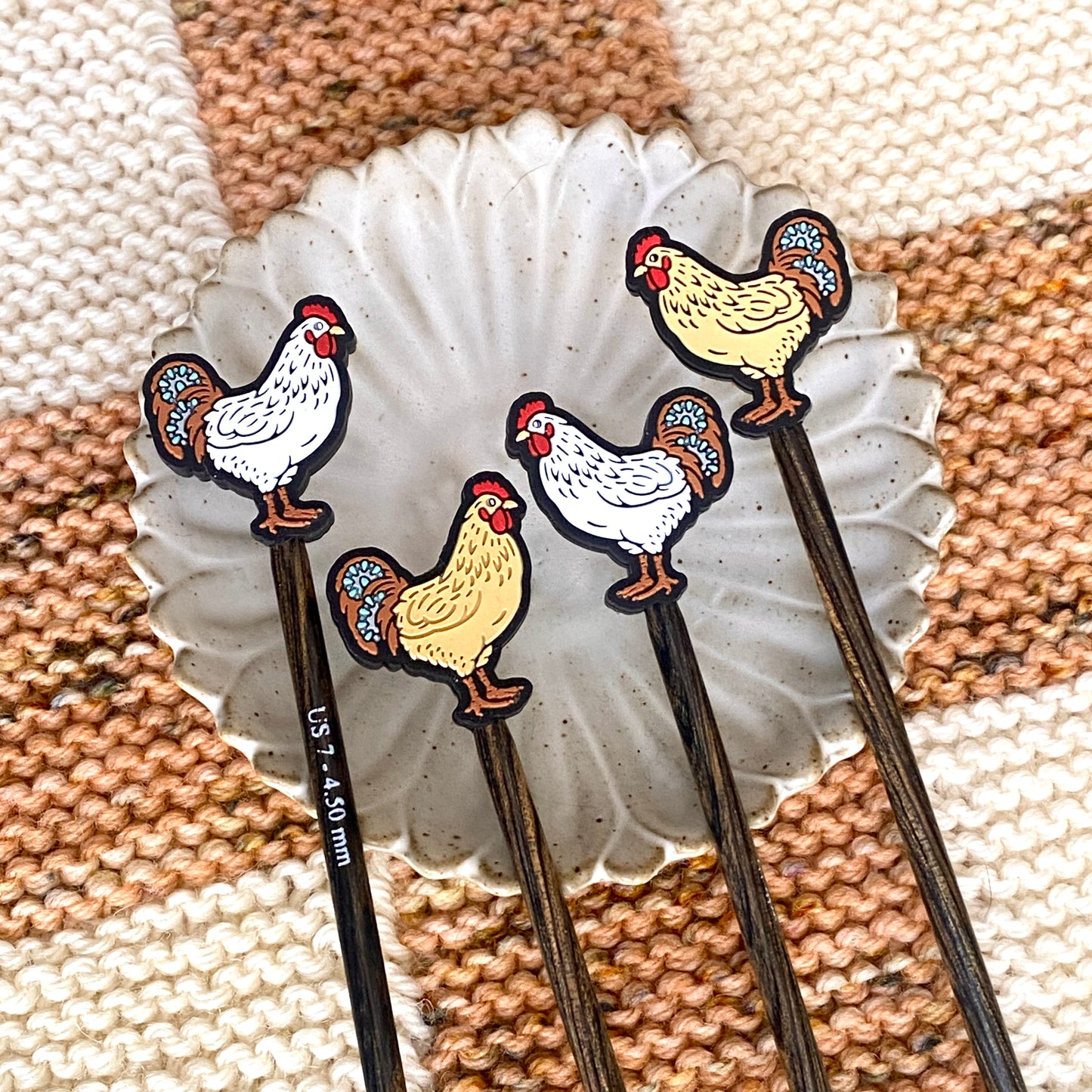 Chicken/Hen Needle Stoppers - Brown