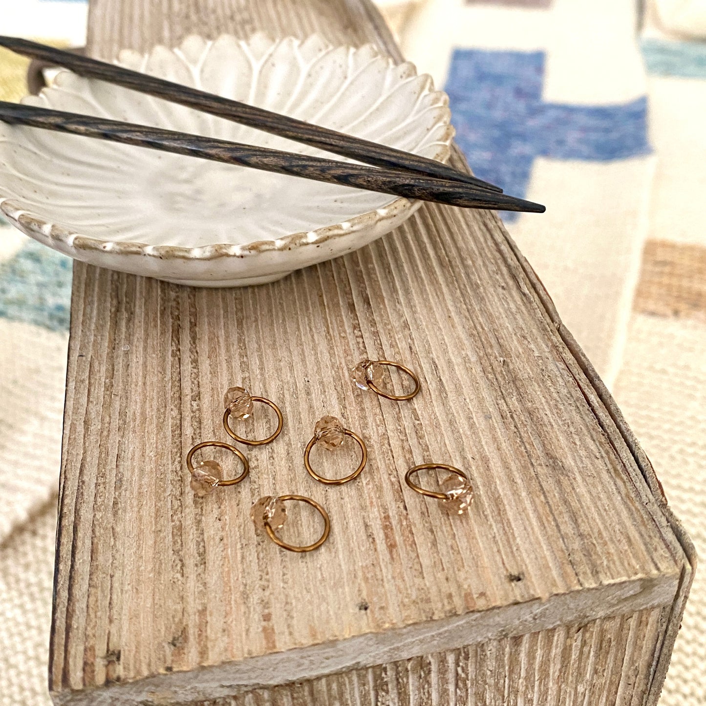 Beaded Stitch Markers - Set of 6 Wheat Berry