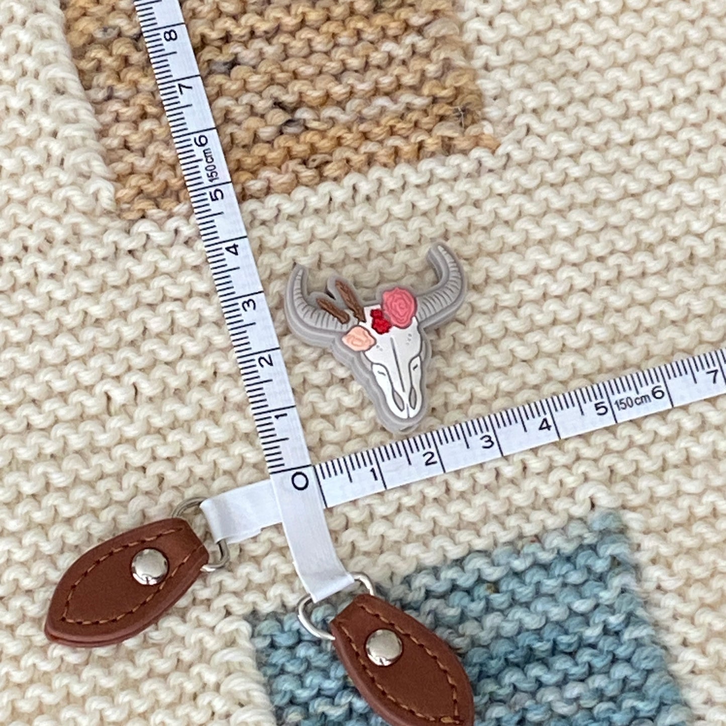 Boho Cow/Bull Skull Stitch Needle Stoppers