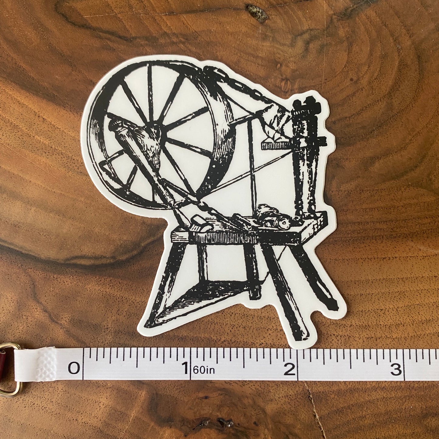 Knitting Vinyl Sticker **Waterproof** - Spinning Wheel
