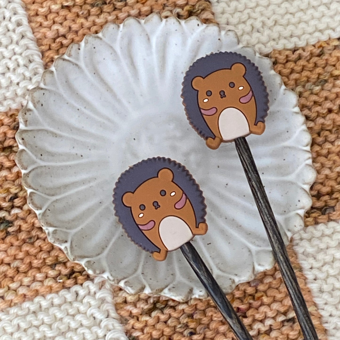 Hedgehog Stitch Needle Stoppers