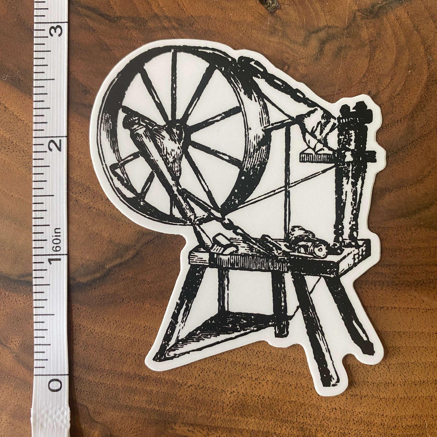 Knitting Vinyl Sticker **Waterproof** - Spinning Wheel