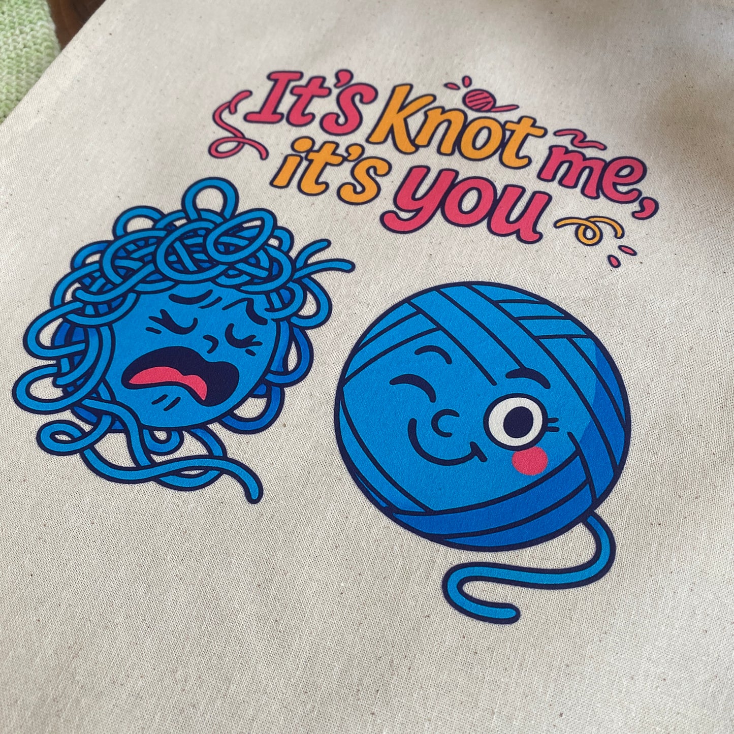 Knitting or Crochet Project Bag - "It's Not Me, It's You" 100% Natural Cotton Bag/Tote