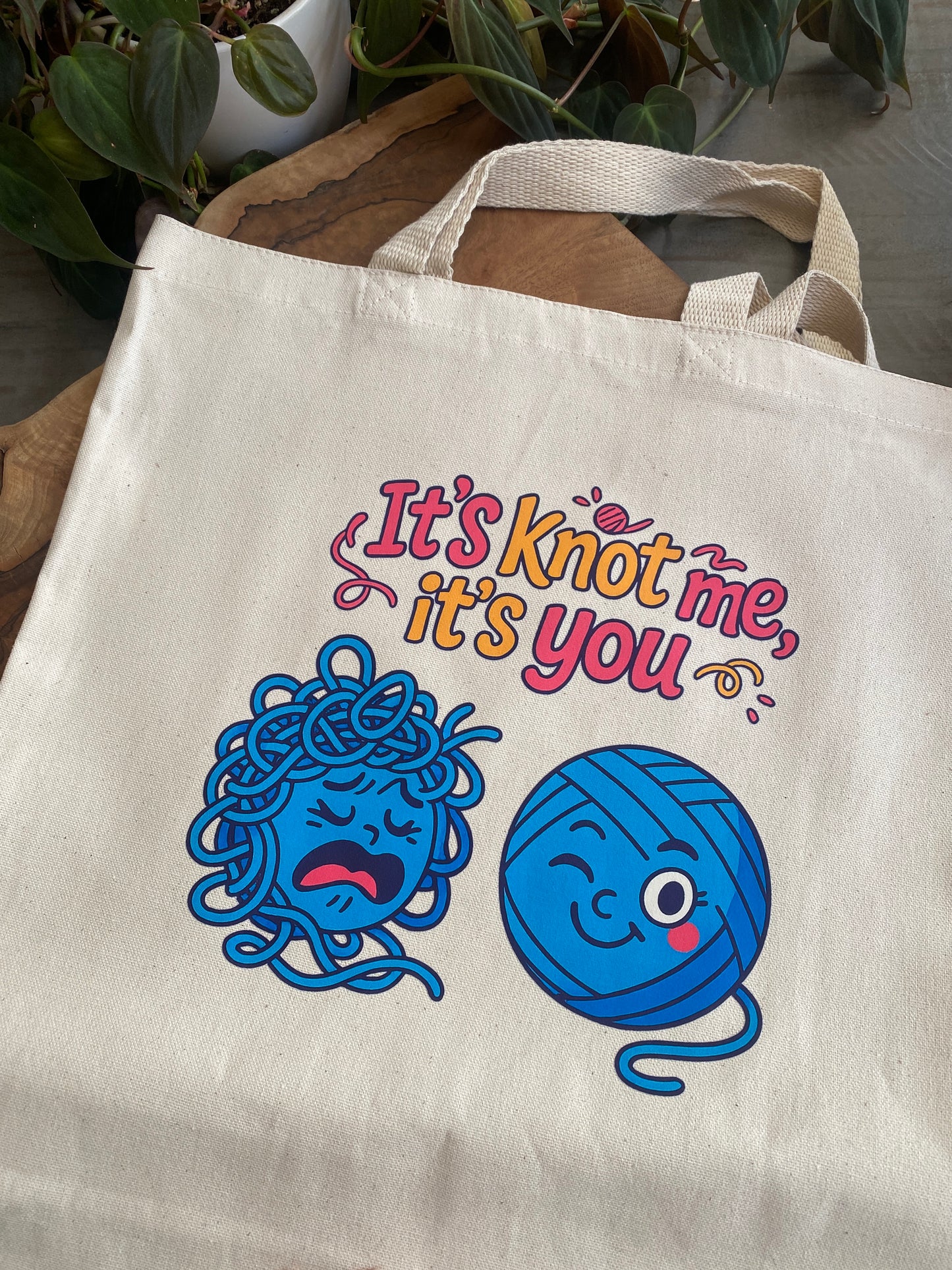 Knitting or Crochet Project Bag - "It's Not Me, It's You" 100% Natural Cotton Bag/Tote