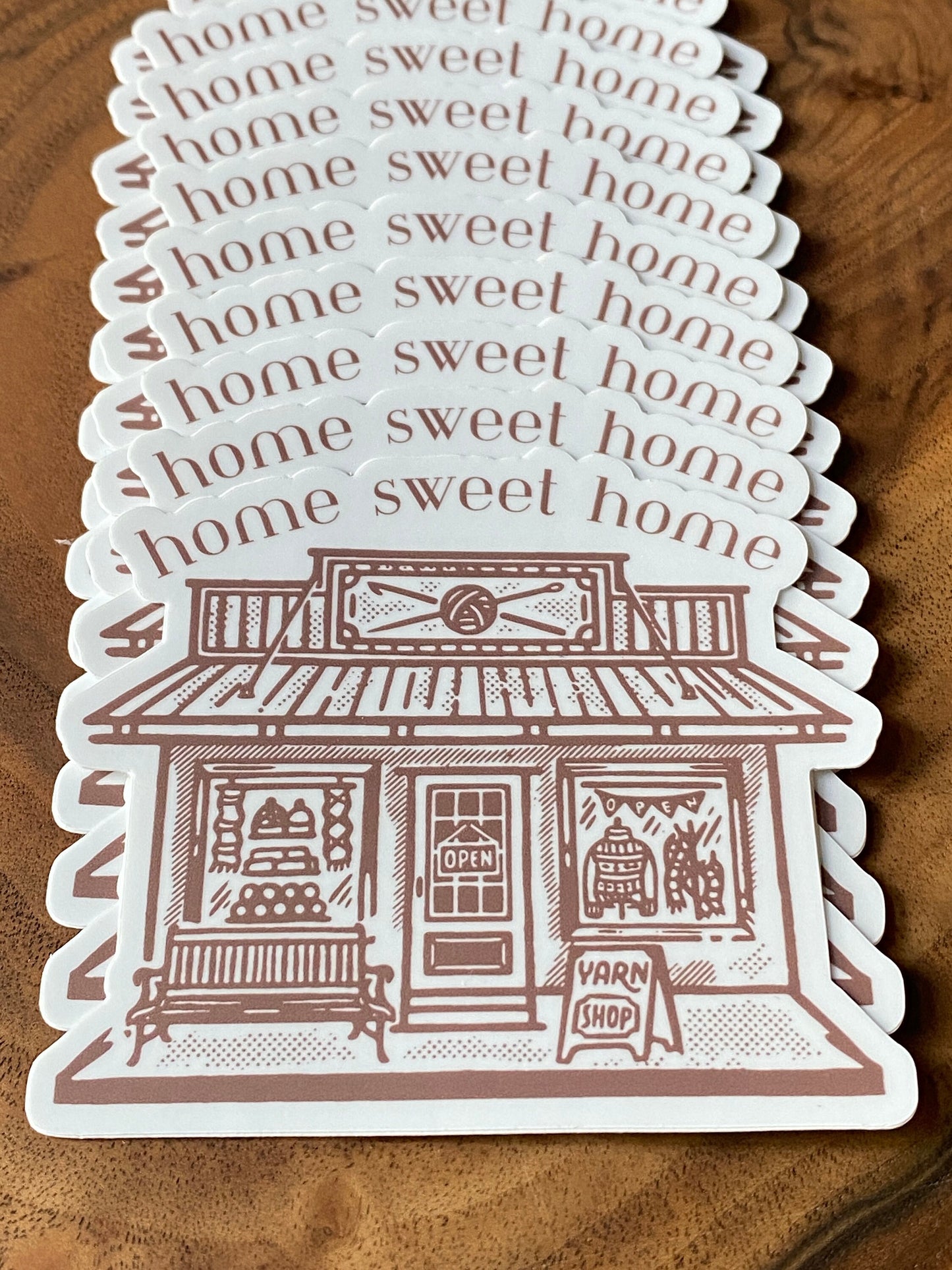 Knitting Vinyl Sticker **Waterproof** - Home Sweet Home