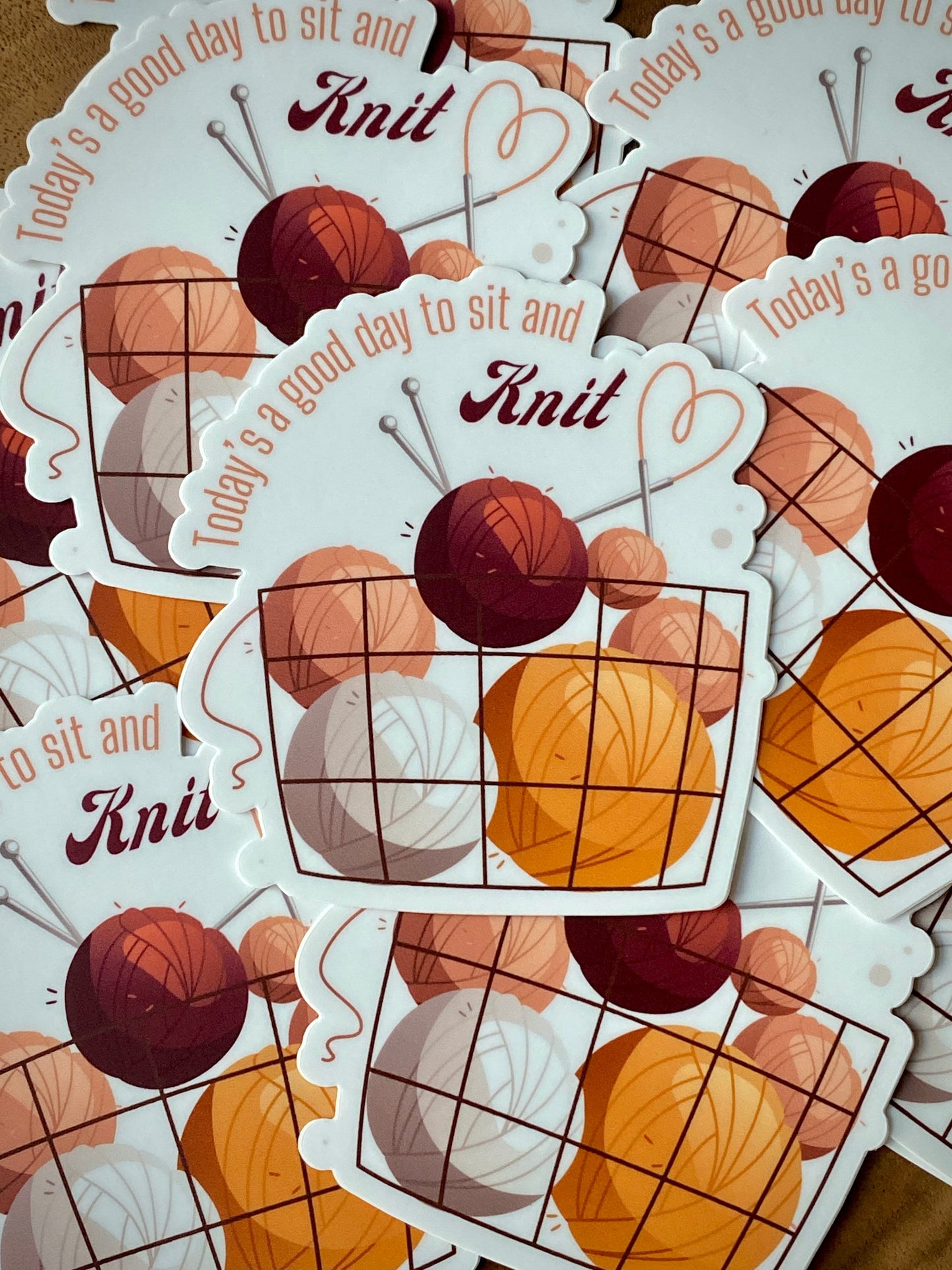 Knitting Vinyl Sticker **Waterproof** - Sit and Knit