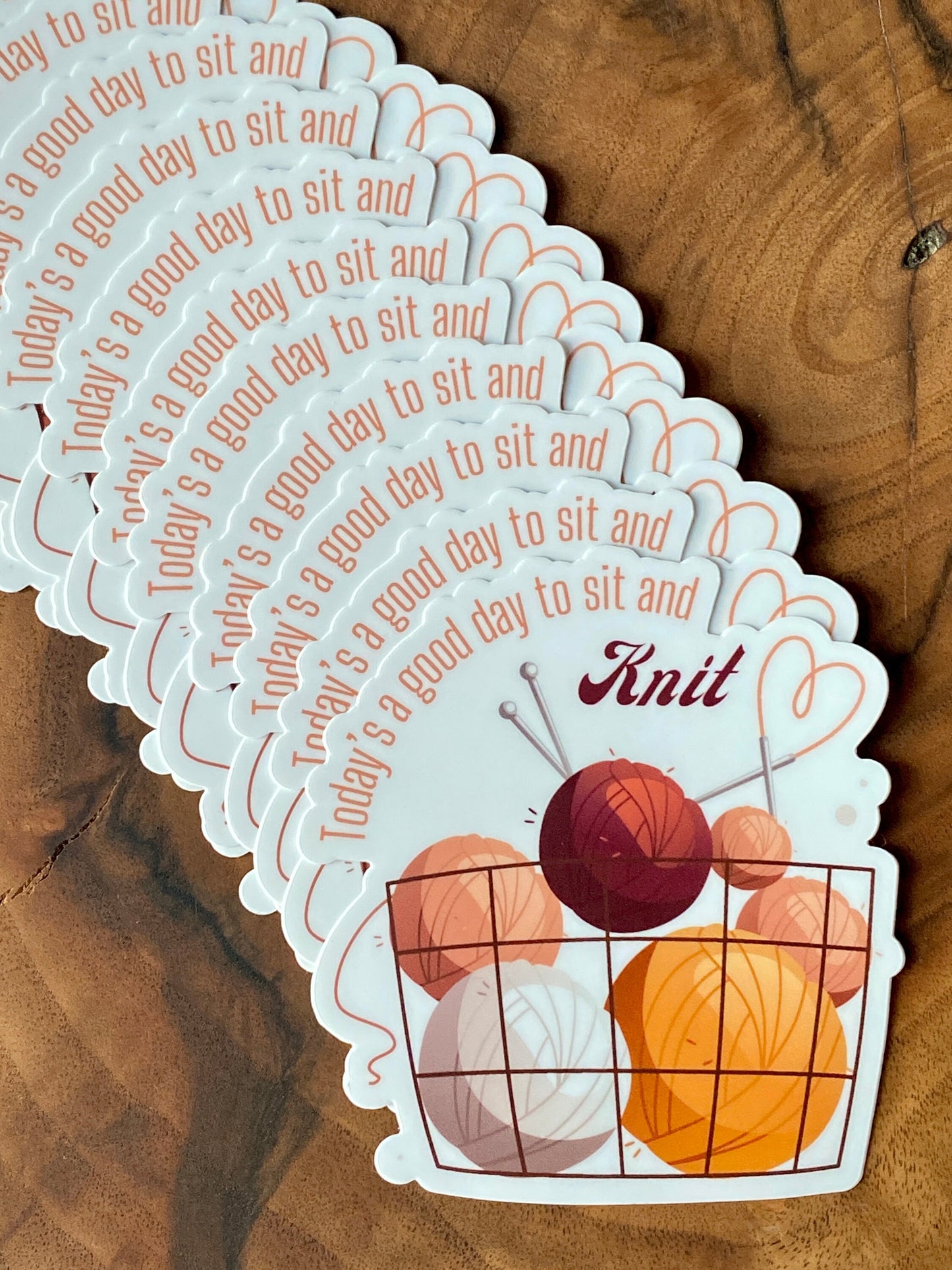 Knitting Vinyl Sticker **Waterproof** - Sit and Knit