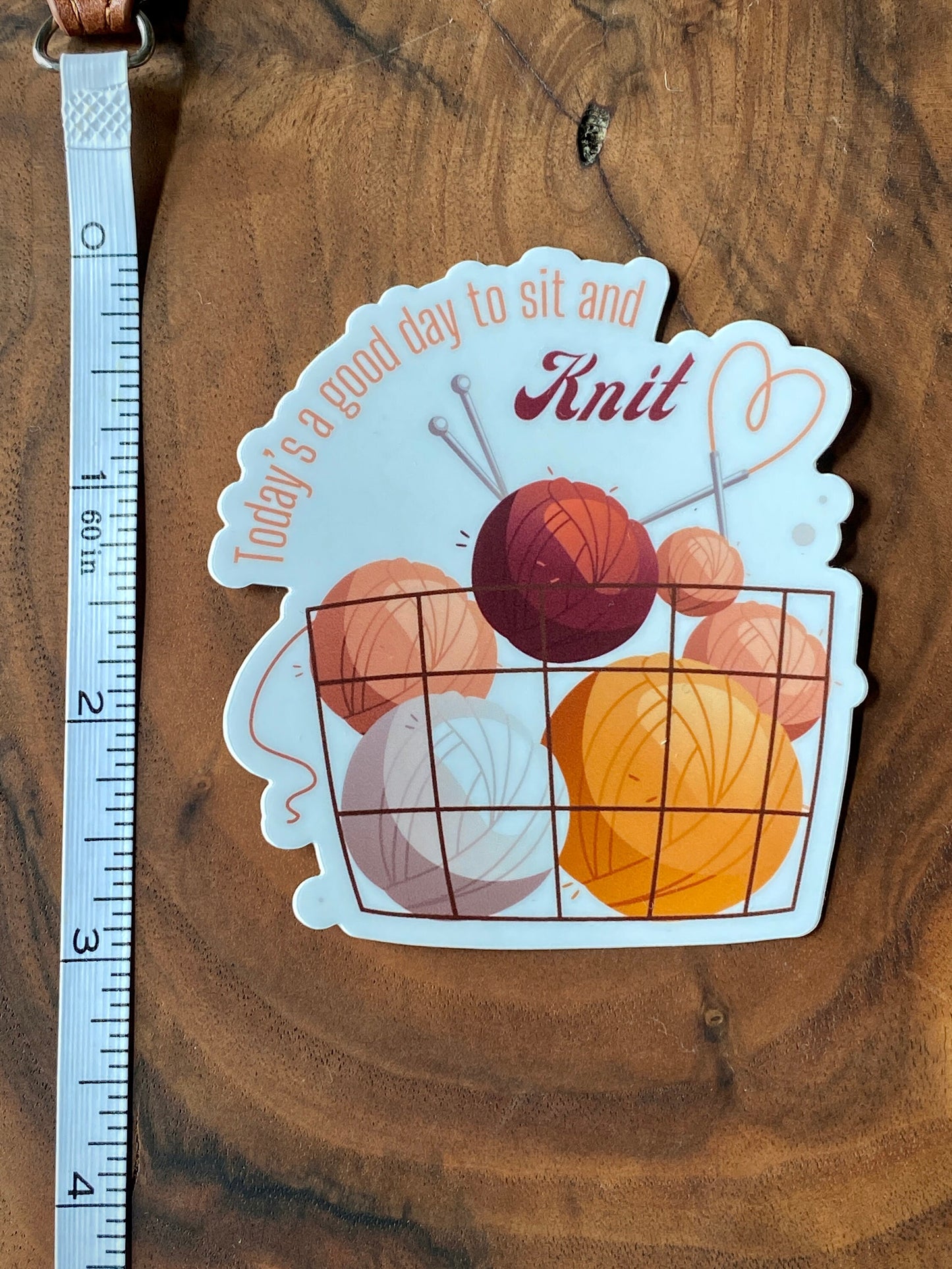 Knitting Vinyl Sticker **Waterproof** - Sit and Knit