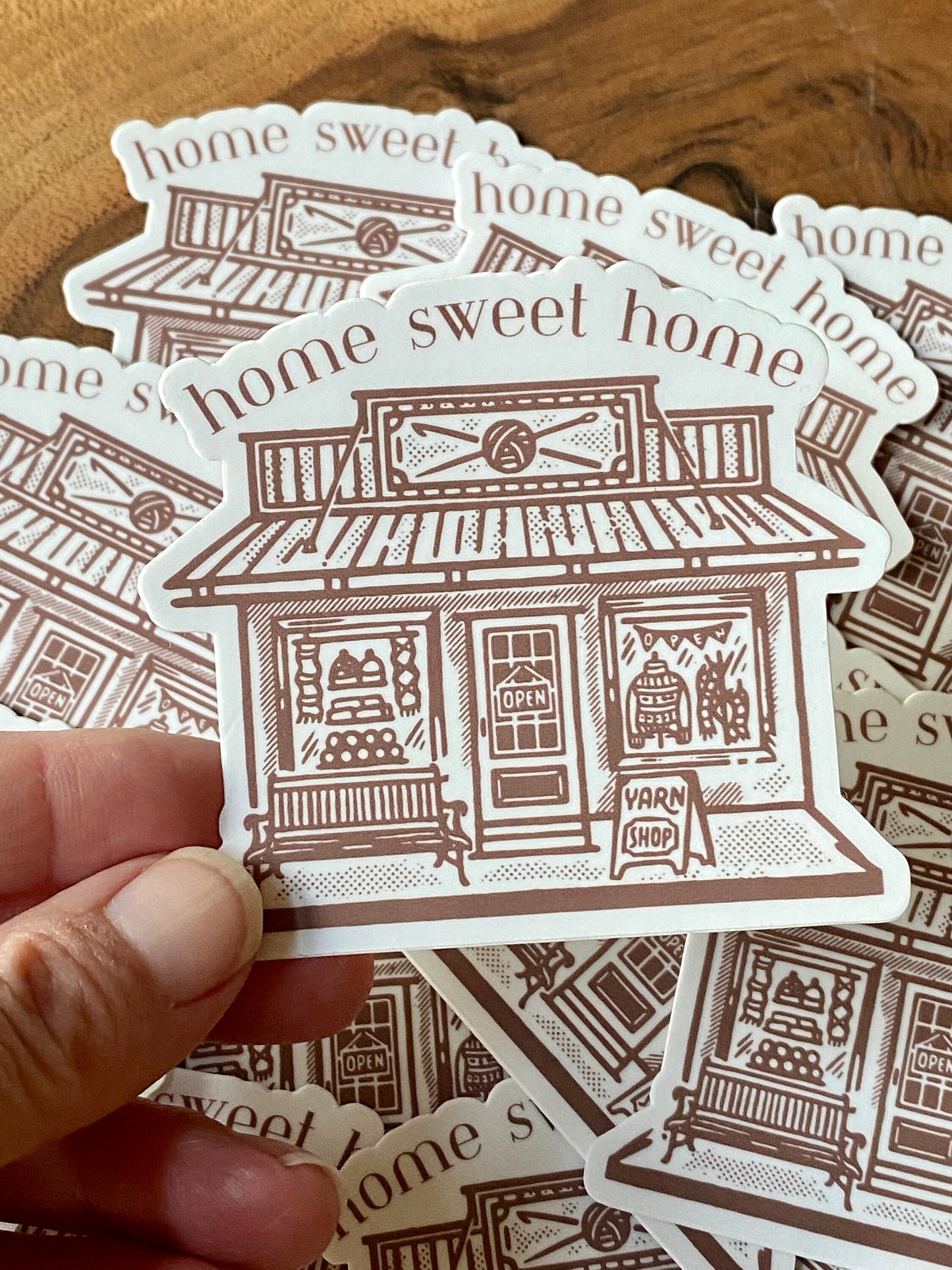 Knitting Vinyl Sticker **Waterproof** - Home Sweet Home