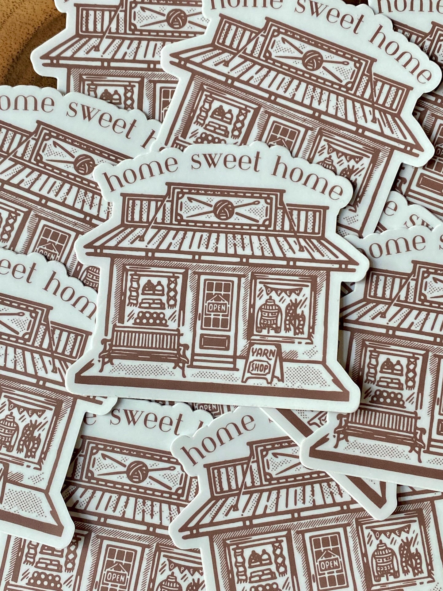 Knitting Vinyl Sticker **Waterproof** - Home Sweet Home
