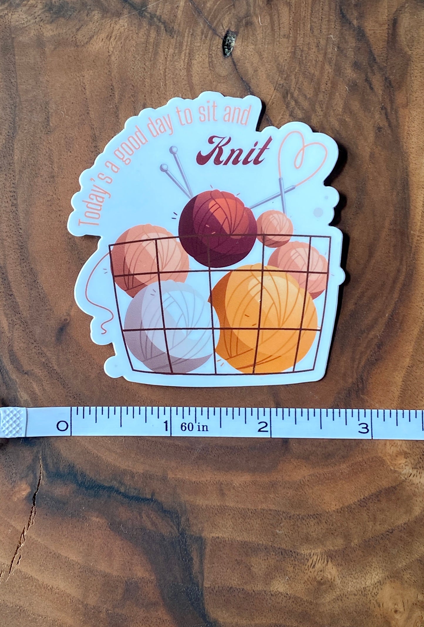 Knitting Vinyl Sticker **Waterproof** - Sit and Knit