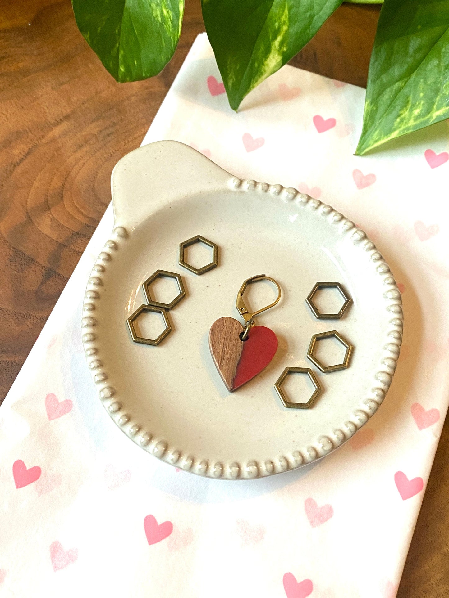 Heart Wooden Progress Keeper Set in Antique Bronze