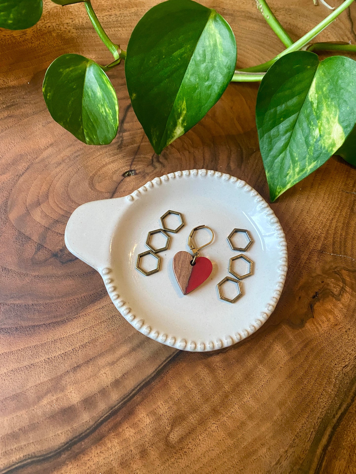 Heart Wooden Progress Keeper Set in Antique Bronze