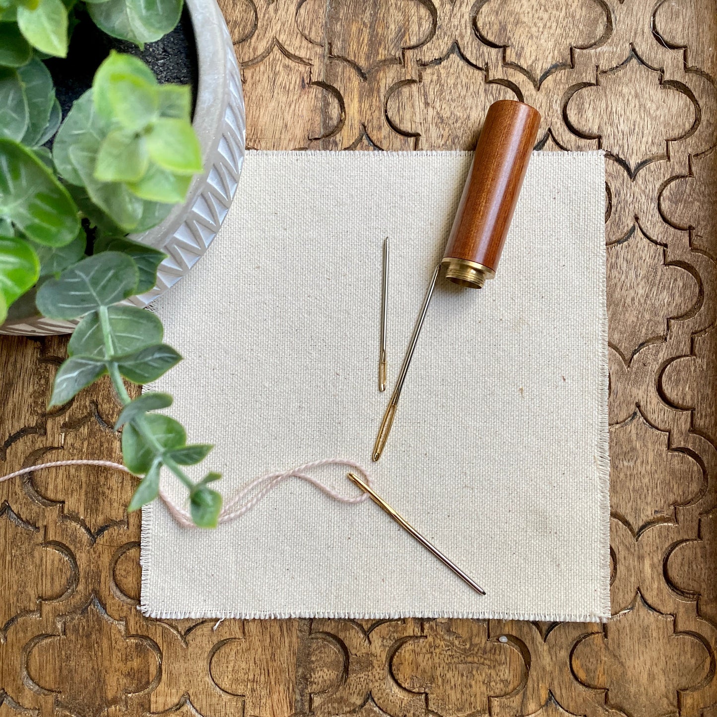 Set of 3 Darning Needles with Wooden Case