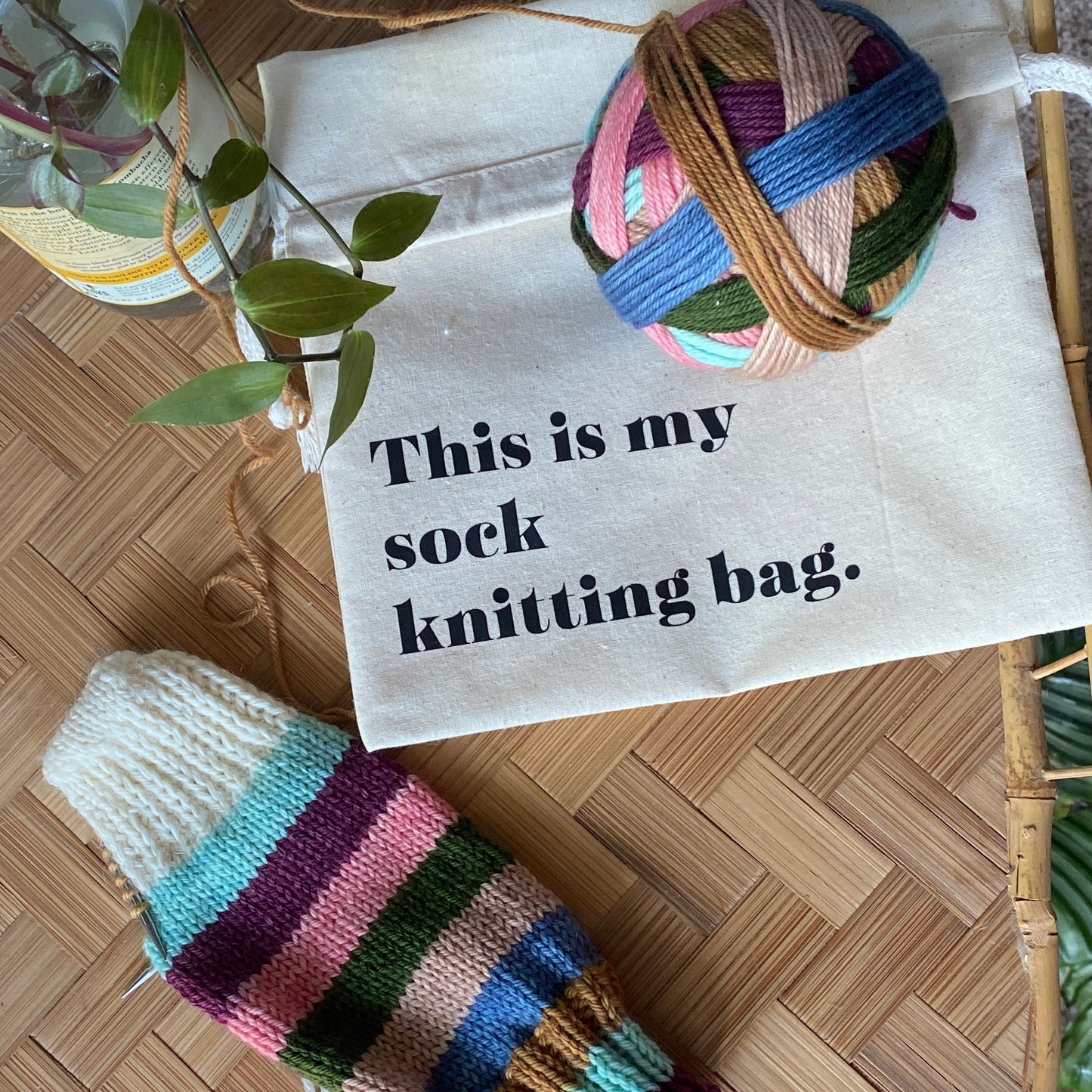 Knitting Project Bag - "This is my sock knitting bag."