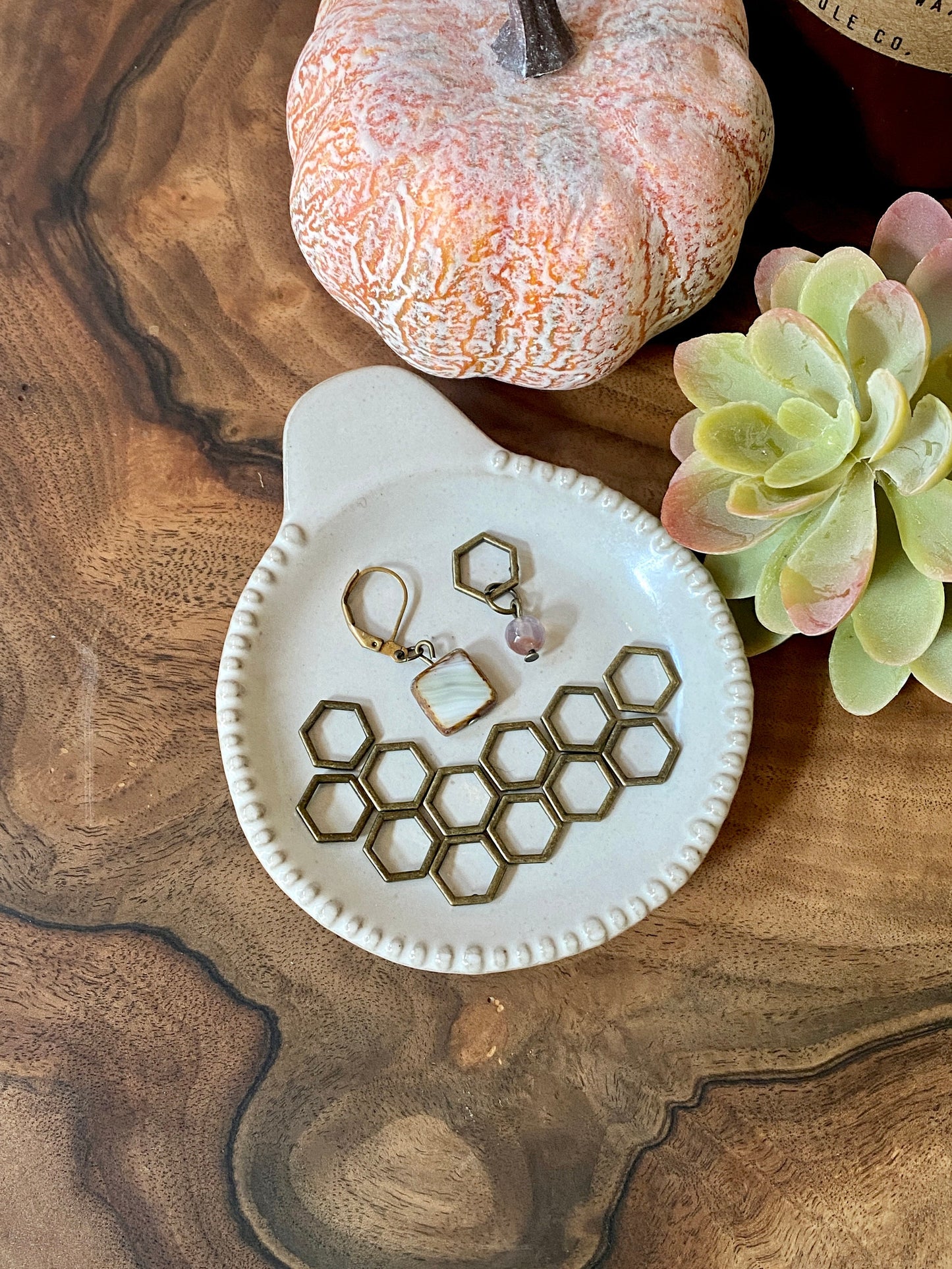 Stitch Marker Set Complete with Beginning of Round and Progress Keeper "Calm of Autumn"