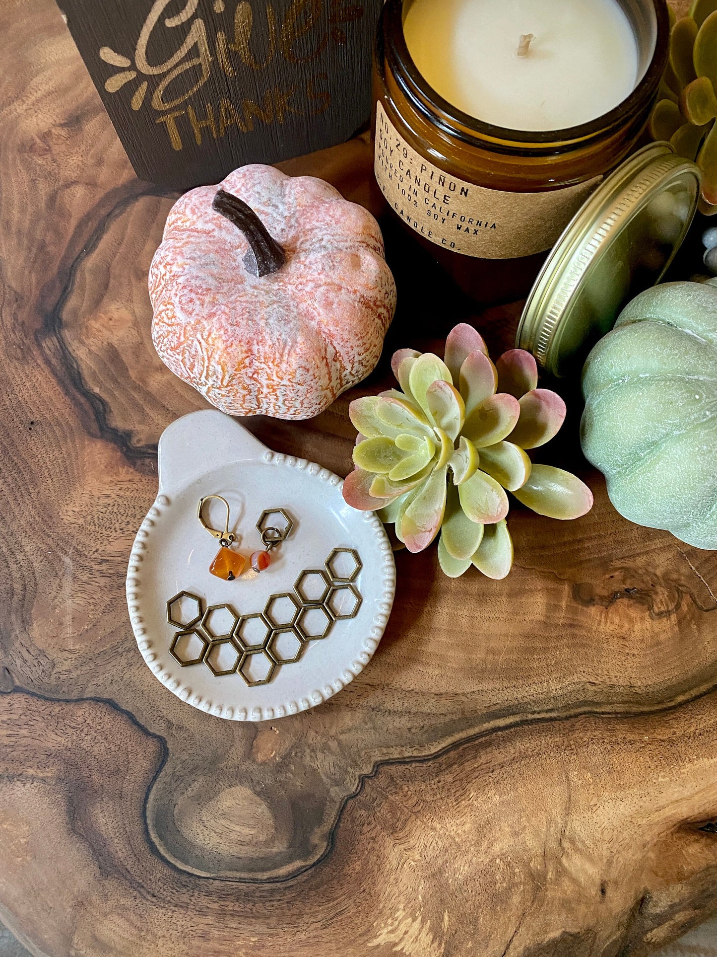 Sweater Weather Stitch Marker Set Complete with Beginning of Round and Progress Keeper "Pumpkin"