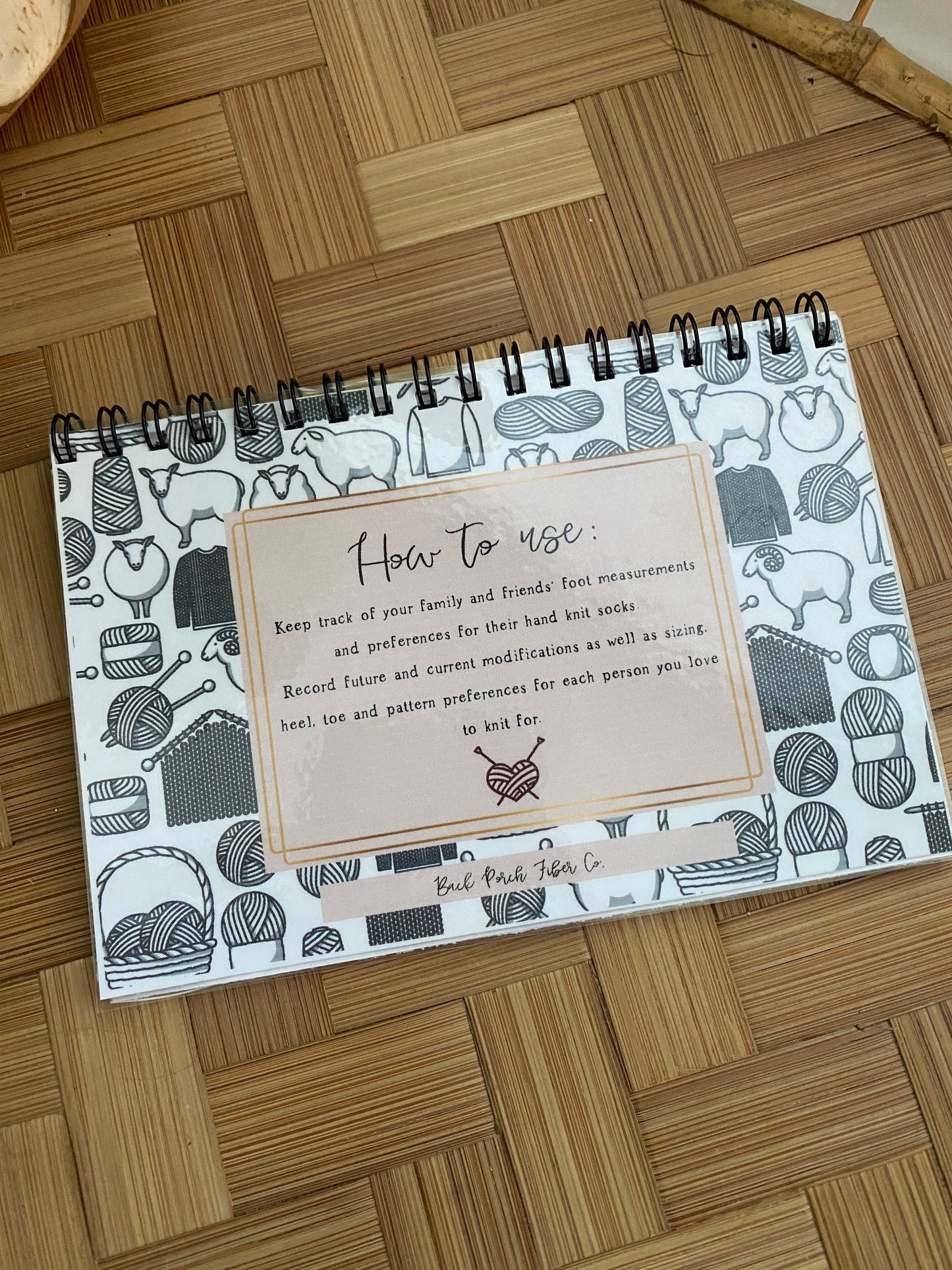 Sock Journal 4"x6" double sided; keep all your sock notes