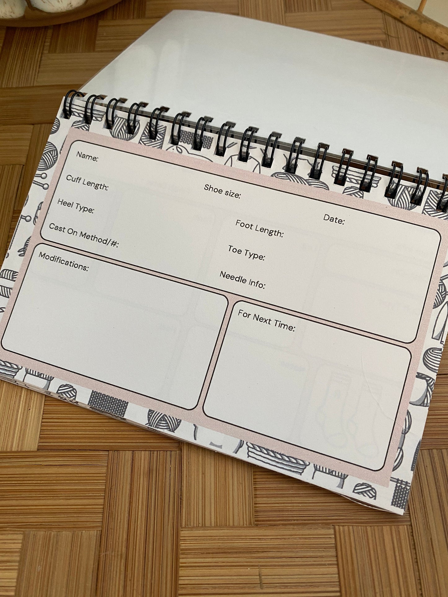 Sock Journal 4"x6" double sided; keep all your sock notes