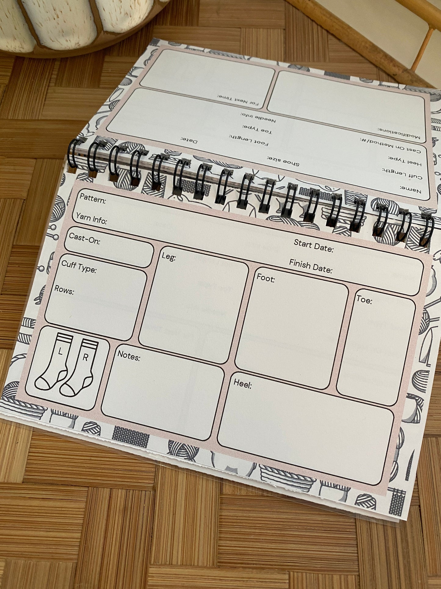 Sock Journal 4"x6" double sided; keep all your sock notes