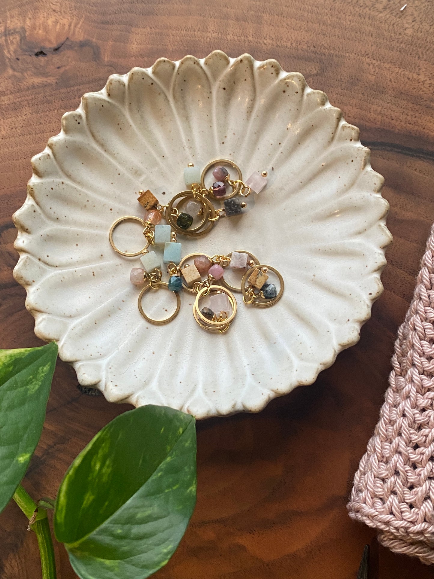 Natural Stone Stitch Marker Set
