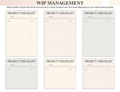 WIP Management & Project Worksheet