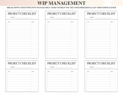 WIP Management & Project Worksheet