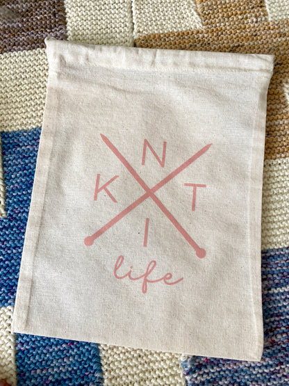 Knitting Project Bag - "Knit Life