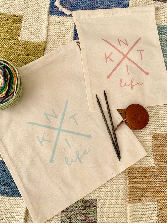 Knitting Project Bag - "Knit Life