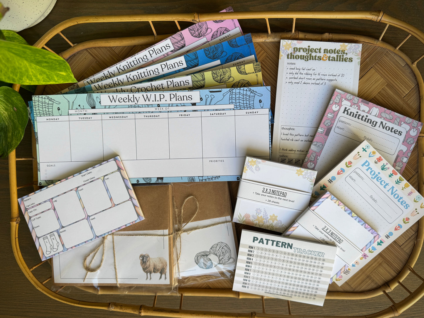 Weekly Knitting Notepad for Knitters - Blue