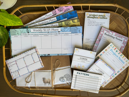 Weekly Knitting Notepad for Knitters - Blue