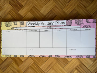 Weekly Knitting Notepad for Knitters - Pink