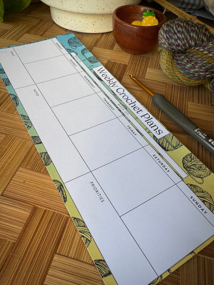 Weekly Crochet Notepad Tracker for Crocheters