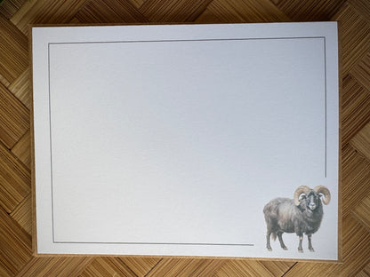 Knitting Note Cards  w/Envelopes - Set of 8 Watercolor Sheep