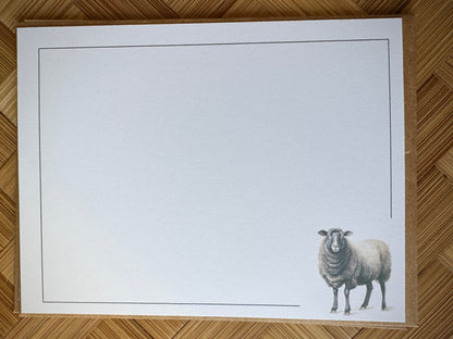 Knitting Note Cards  w/Envelopes - Set of 8 Watercolor Sheep