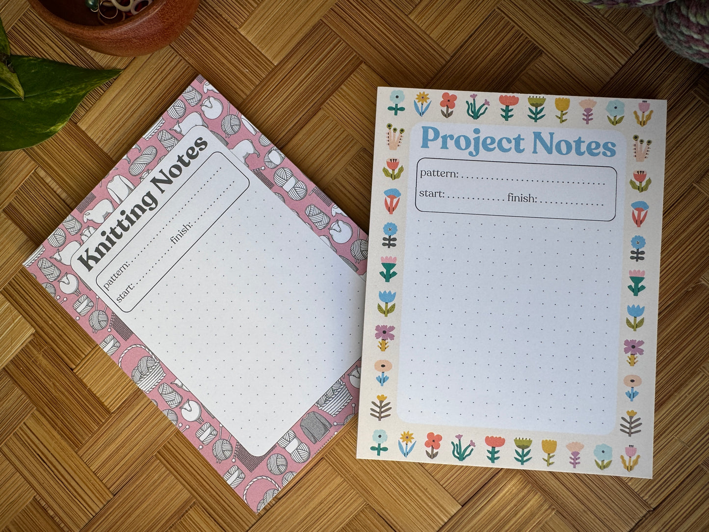 Project Notes Notepad for Crafters -Folk Flowers