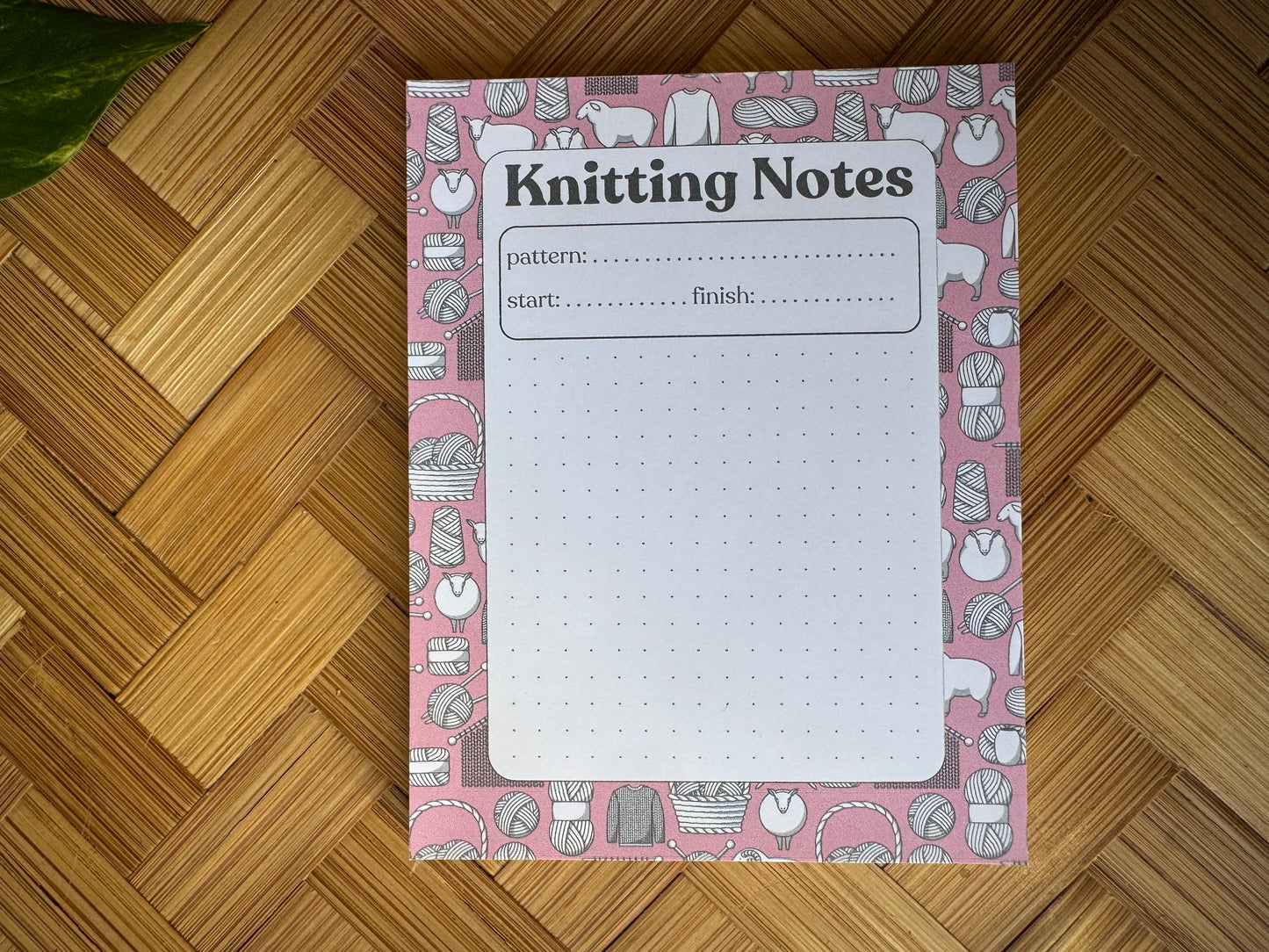 Knitting Notes Notepad for Knitters 4"x5"