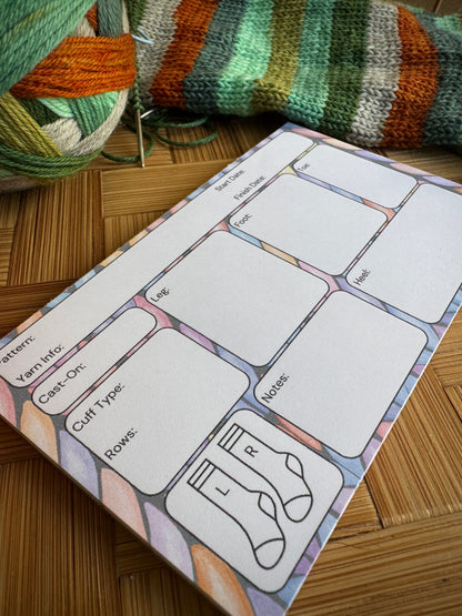 Sock Notes Notepad for Sock Knitting 3"x5"