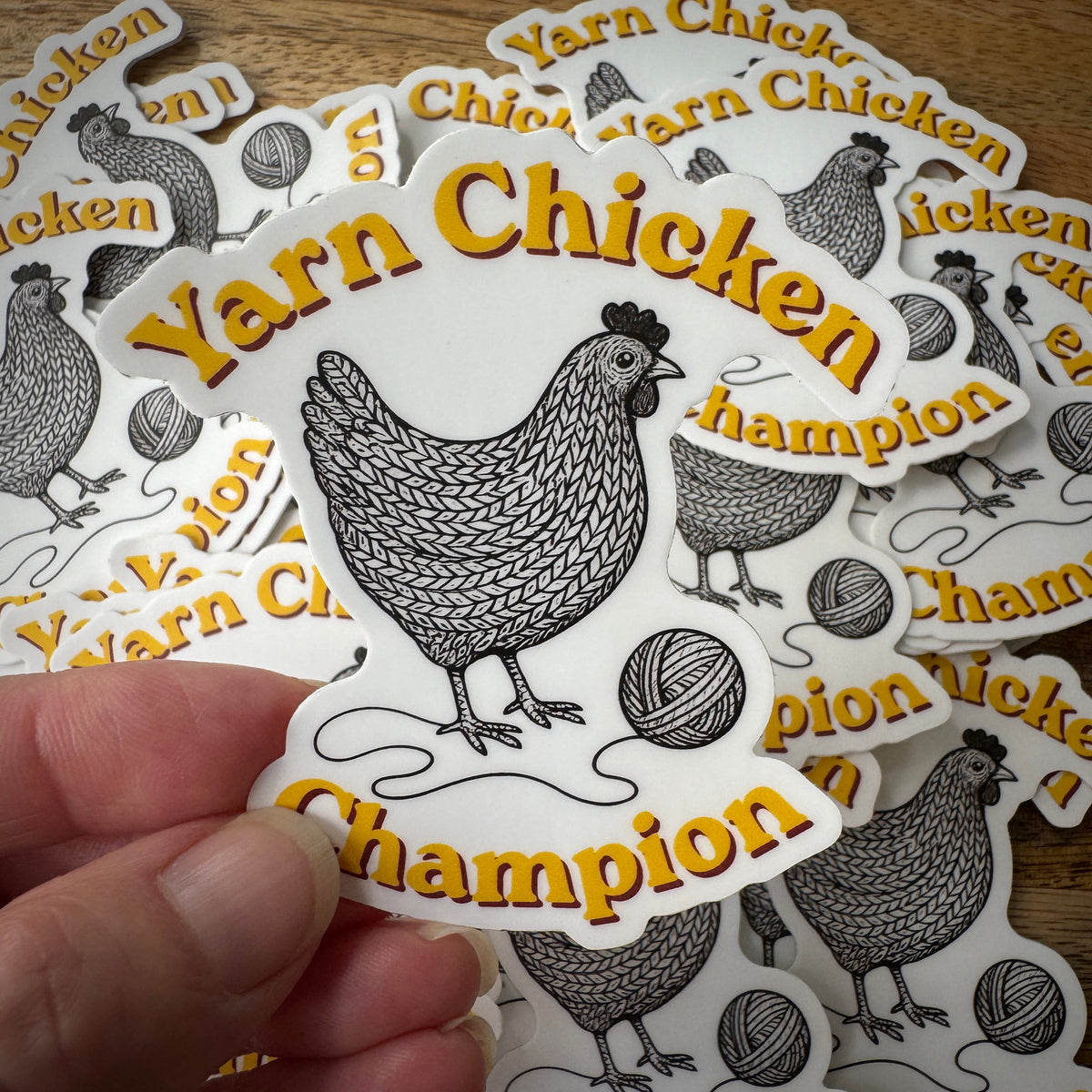 Yarn Chicken Champion Vinyl Sticker