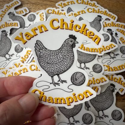 Yarn Chicken Champion Vinyl Sticker