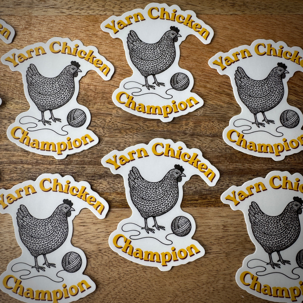 Yarn Chicken Champion Vinyl Sticker