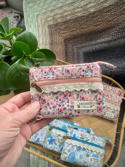 Cotton, Multi-Pocket Notions Pouch 5" x 3.5"