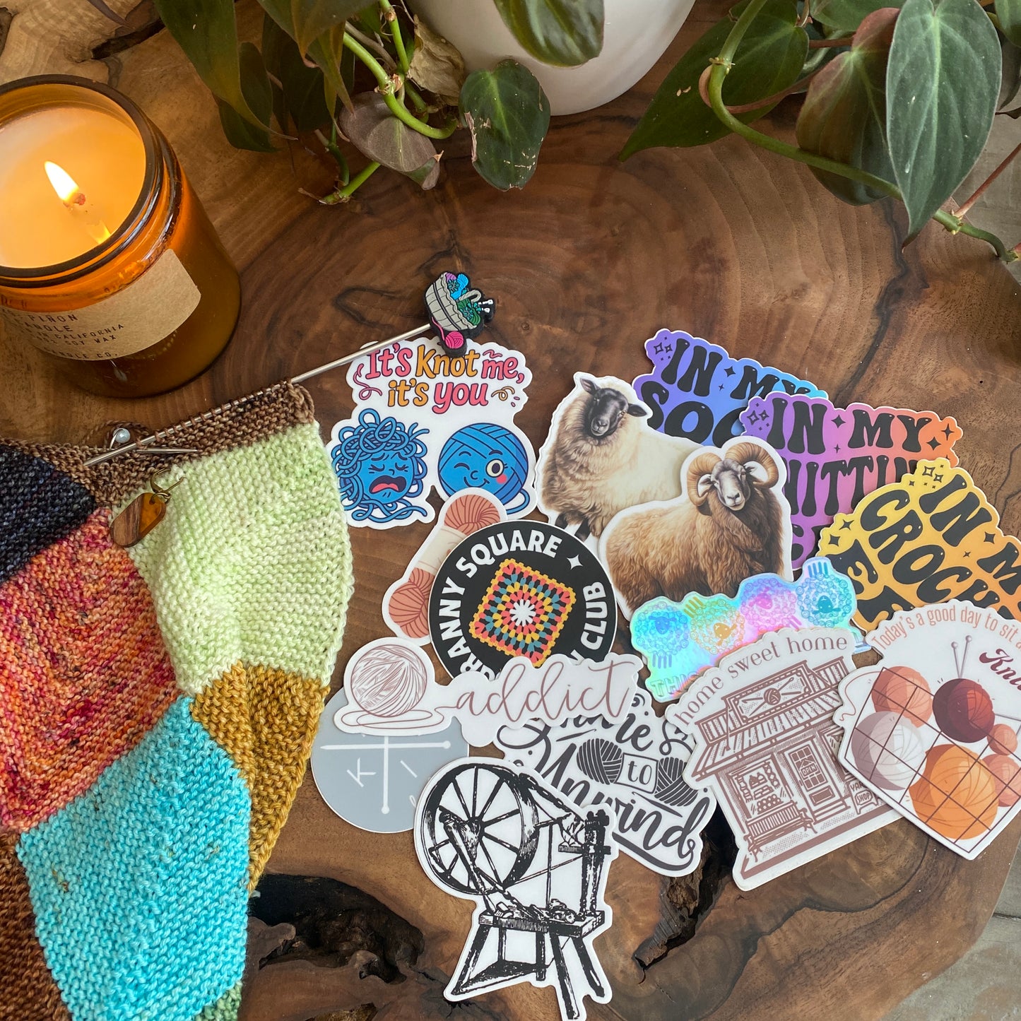 Knitting/Crochet Vinyl Sticker "Time To Unwind" **Waterproof**