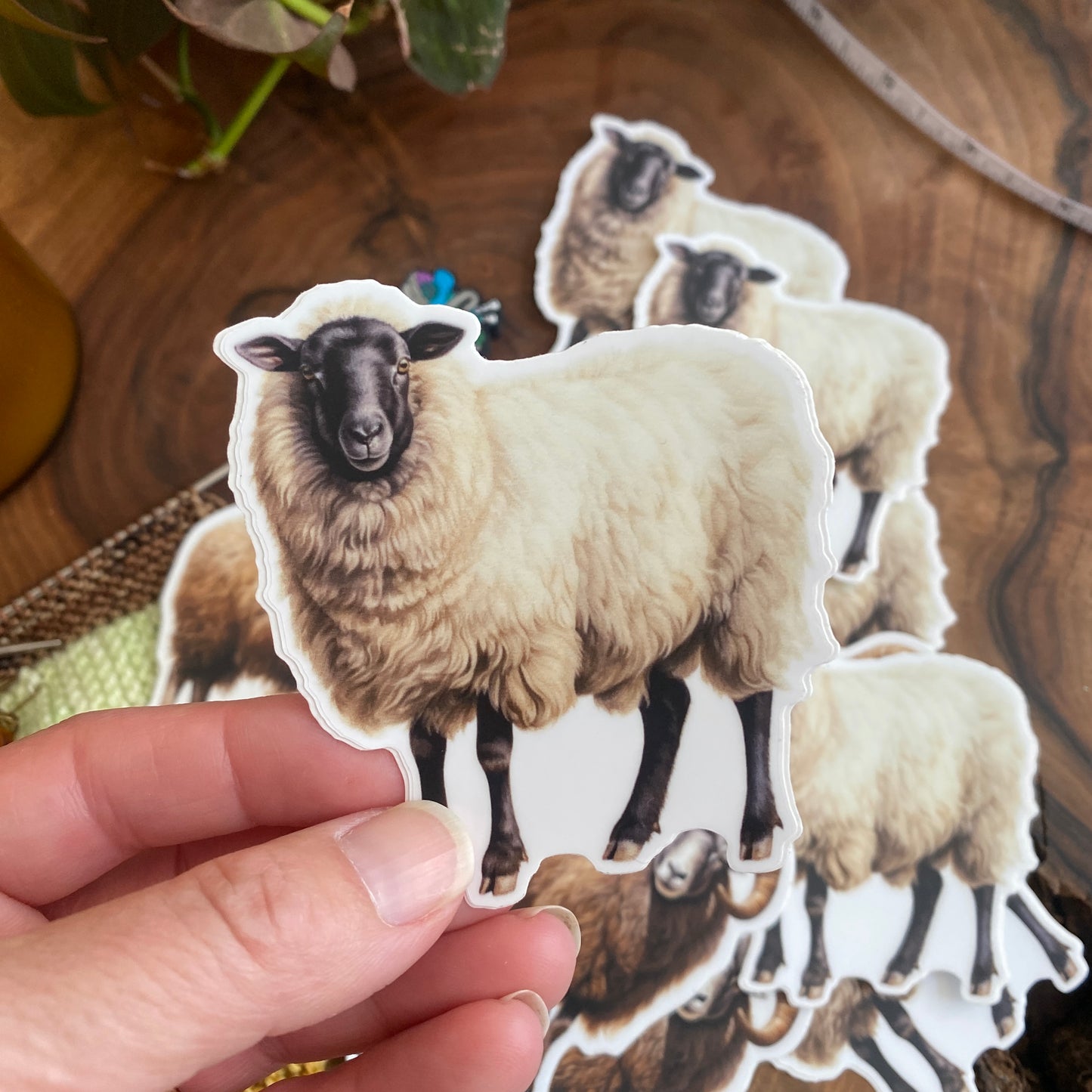 Knitting Vinyl Sticker **Waterproof** - Sheep/Ram