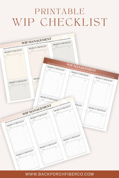 WIP Management & Project Worksheet