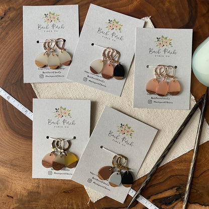 Progress Keepers Resin & Wooden Teardrop shape- Two-toned - Set of 3