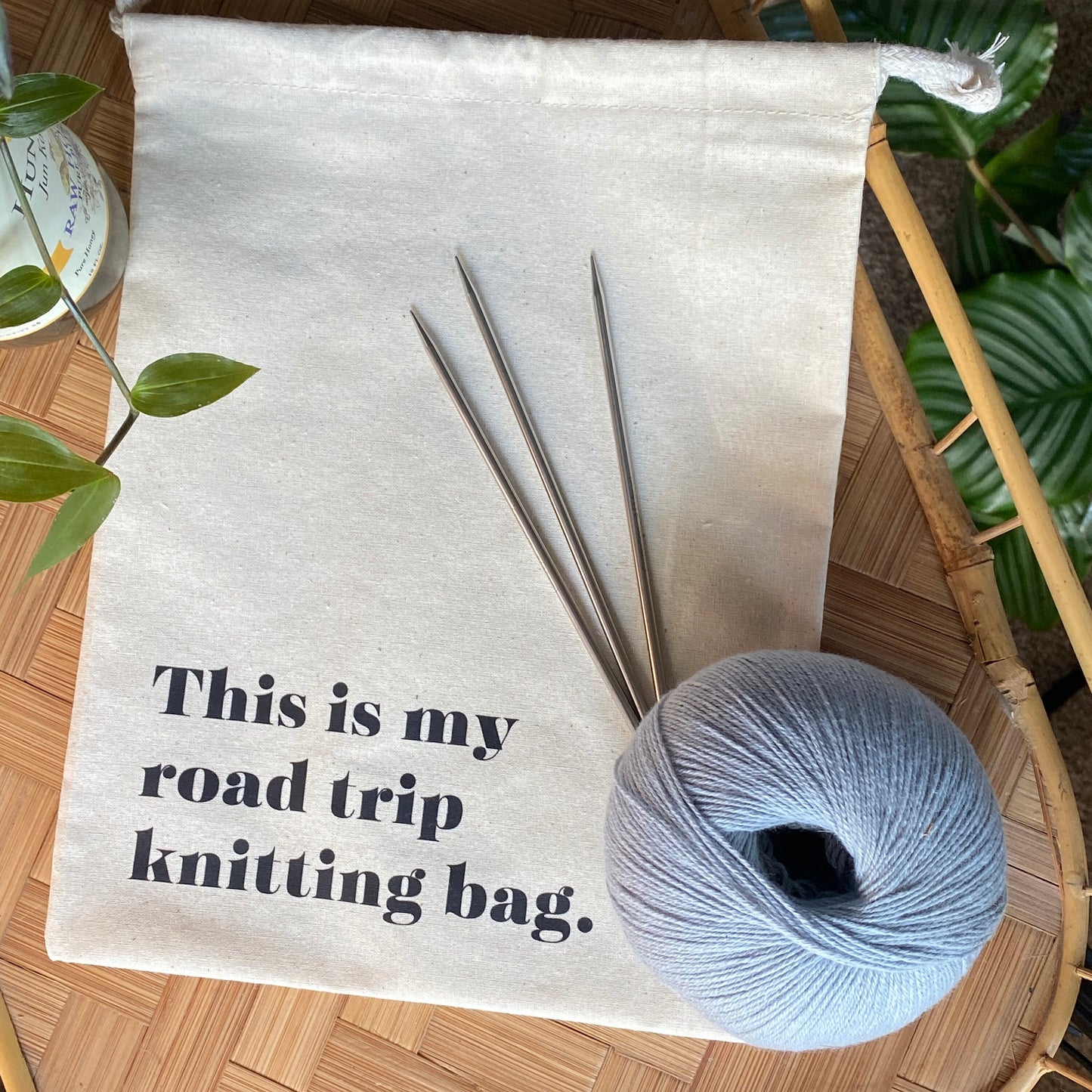 Knitting Project Bag - "This is my road trip knitting bag."