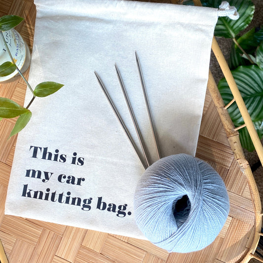 Knitting Project Bag - "This is my car knitting bag."
