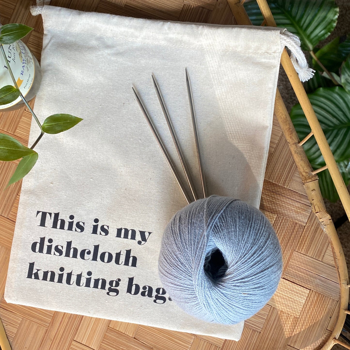 Knitting Project Bag - "This is my dishcloth knitting bag."